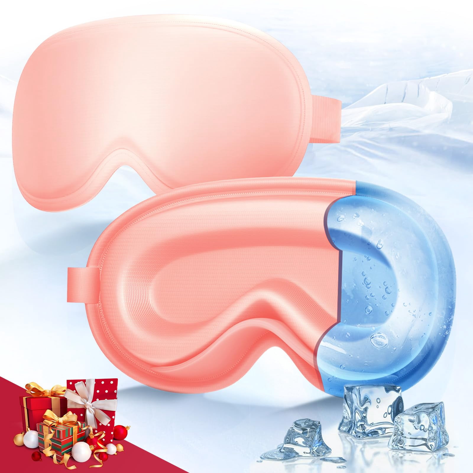 ZNÖCUETÖD Cooling Ice Face Eye Mask For Reducing Puffiness, Bags Under Eyes,Sinus,Redness,Pain Relief,Dark Circles, Migraine,Hot/Cold Pack With Soft Plush Backing (Purple(1* Eye Mask 1*Face Mask