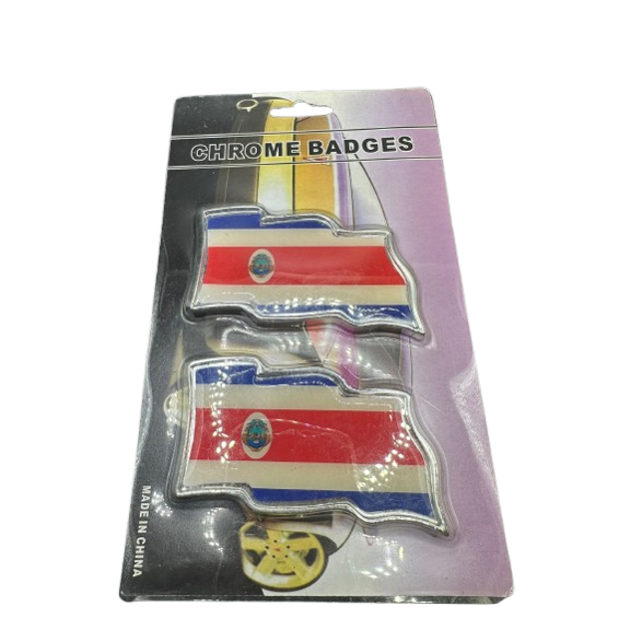 3D Costa Rica Flag Plastic Sticker for Vehicles, Small USA Bumper Emblem Sticker Compatible with Cars