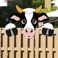 thumbnail image 1 of 3D Cow Fence Peeker Decor Cute PeekabooFarm Animal Yard Decoration PVC Garden Fence Ornament, Rustic Farmhouse Outdoor, 1 of 6