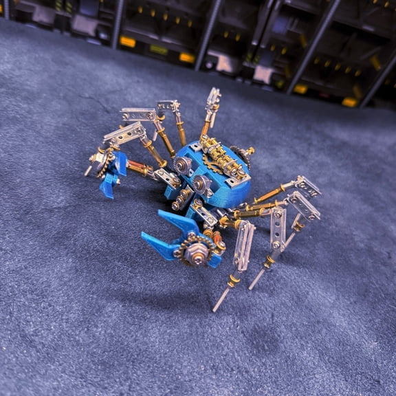 3D Crab Metal Puzzle Steampunk Mechanical Gear Cutter Model Kit, DIY Metal Crab Puzzle, Collectible Desk Ornament for Hobbyist