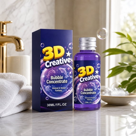 3D Creative Bubble Concentrate,Ocean Animal Theme Bubble Solution Refill Liquid for Outdoor Backyard Lawn Party Entertainment Game Use,1 FL.OZ(Purple)