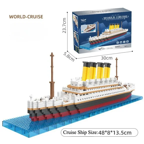 3D Creative Movie Titanic Boat Model Building Blocks Assembly Brick Toy Cruise Ship DIY Educational Toys for Christmas Gifts