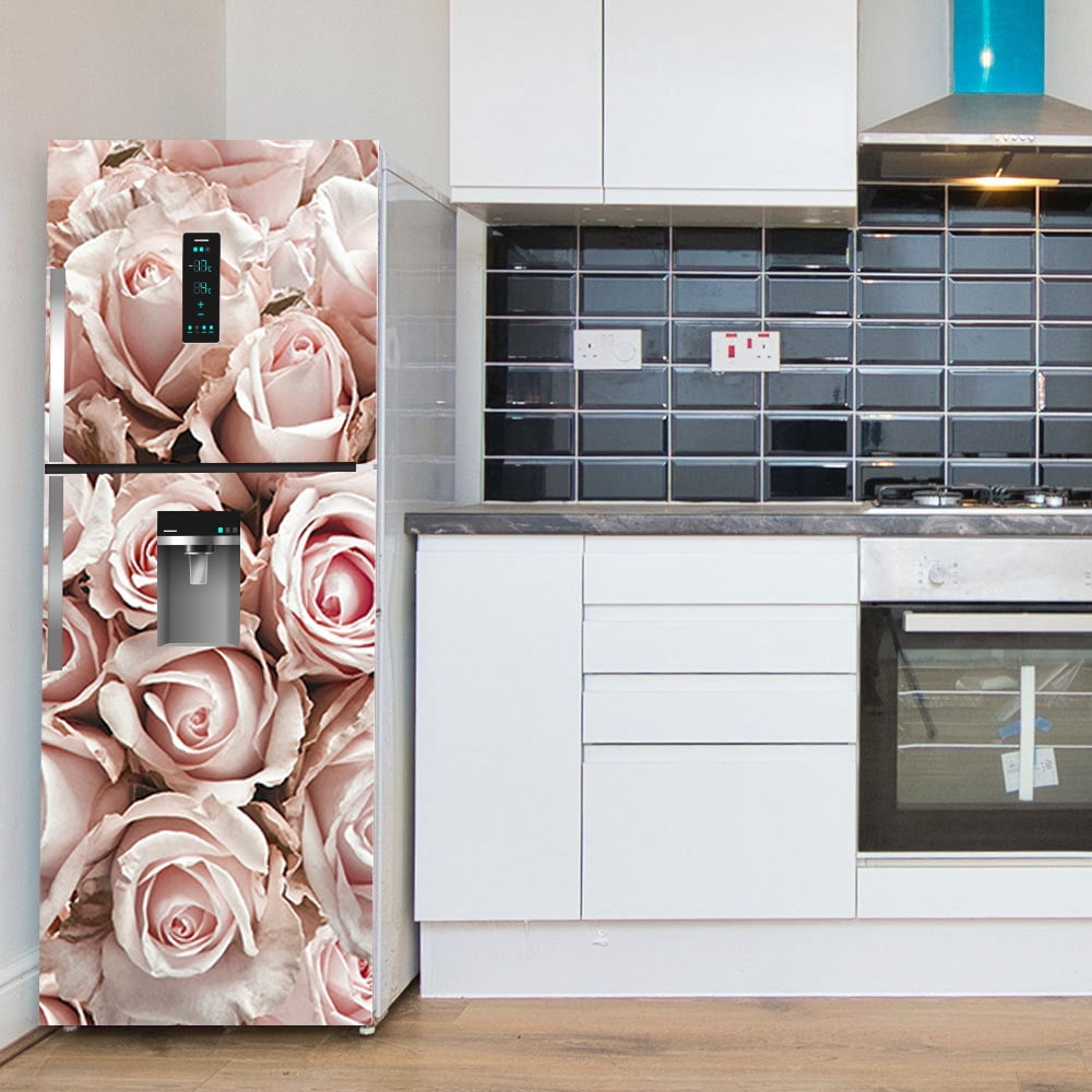 3D Creative Refrigerator Door Sticker Retro Art Refrigerator Wallpaper ...