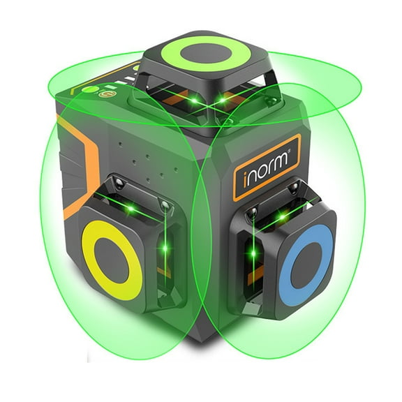 3D Cross Line Self-leveling Laser Level 12 Line 3 x 360 Green Beam Three-Plane Leveling and Alignment Laser Tool,Osram Light Source,Remote Pulse Mode,Self Leveling,Li-ion Battery with Type-C Charging