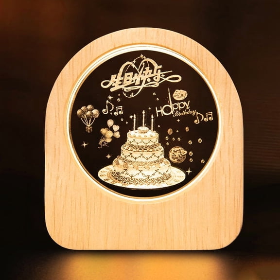 3D Crystal Ball, Laser Engraved Happy Birthday Model Night Light Gift Idea for Graduation Mothers Day Christmas