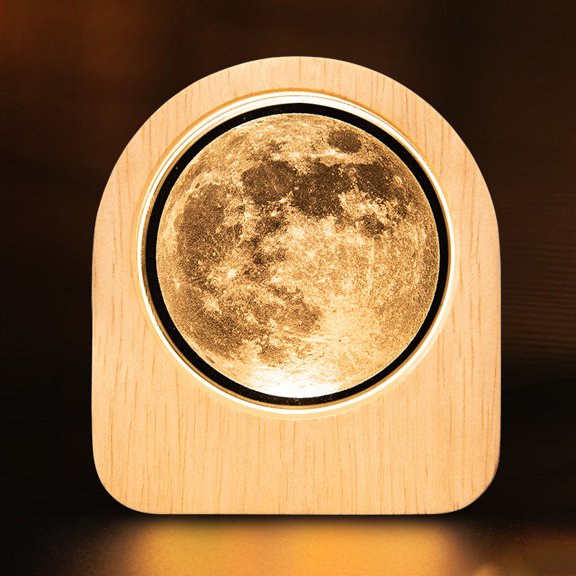 3D Crystal Ball, Laser Engraved Moon Model Night Light Gift Idea for Graduation Mothers Day Christmas
