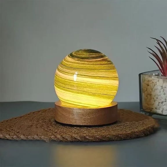 3D Crystal Ball Night LightPlanet Figurine Lamp Decoration Glass Sphere Paperweight Decorative Balls,Suitable as Night Lights Bedroom Decorations(3.15 in,80mm)Nightfall