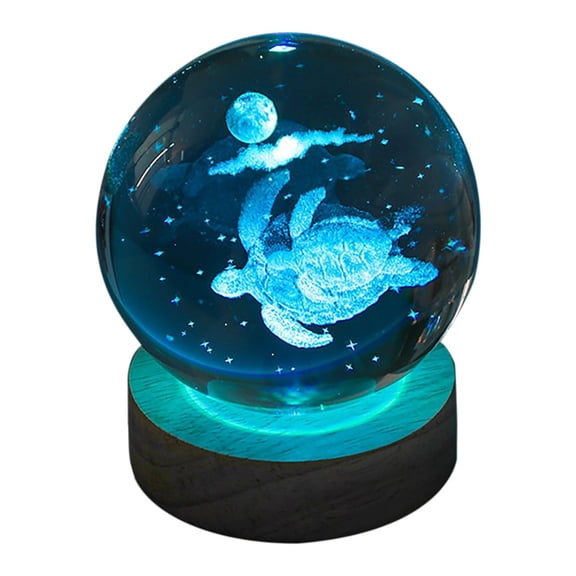3D Crystal Ball Night Light for Kids with Colorful LED Light Base, Color Changing Light as a Birthday Gift for Teens Boys and Girls