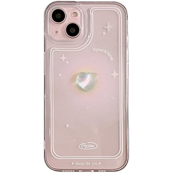 3D Crystal Love Heart Sparkling Stars Clear Soft for iPhone Case (Clear,iPhone 11 Pro Max)