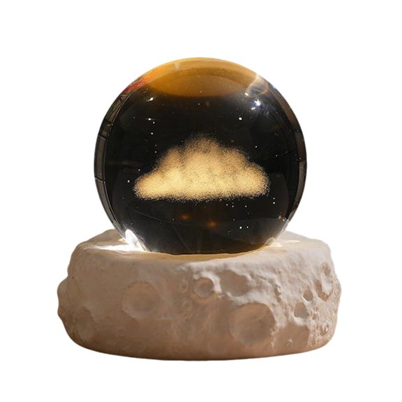 3D Crystal Night Light Crystal Night Light With USB Power 3 Color Modes Moon Themed Desktop For Birthday Valentine's Day Home Bedroom,Black,C