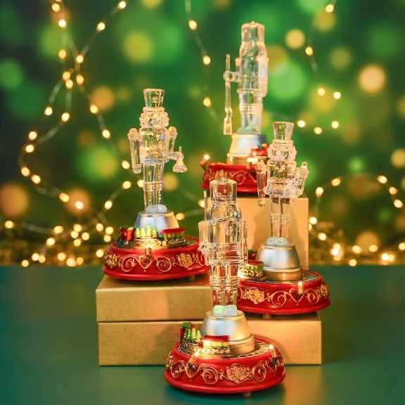Unbranded Dimmable Christmas Nutcracker LED Night Lights, Warm Yellow, Multicolor, Clear (4 Pack)