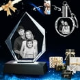 thumbnail image 1 of 3D Crystal Photo and Keychain Iceberg Shape Innovation Crystal Picture Personalized Gifts with Your Photo Customized Couples Pet Gifts with Colorful Light Base (Medium Premuim), 1 of 8