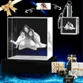 thumbnail image 1 of 3D Crystal Photo and Keychain Square Shape Innovation Crystal Picture Personalized Gifts with Your Photo Customized Couples Pet Gifts with Colorful Light Base (Large Premuim), 1 of 9