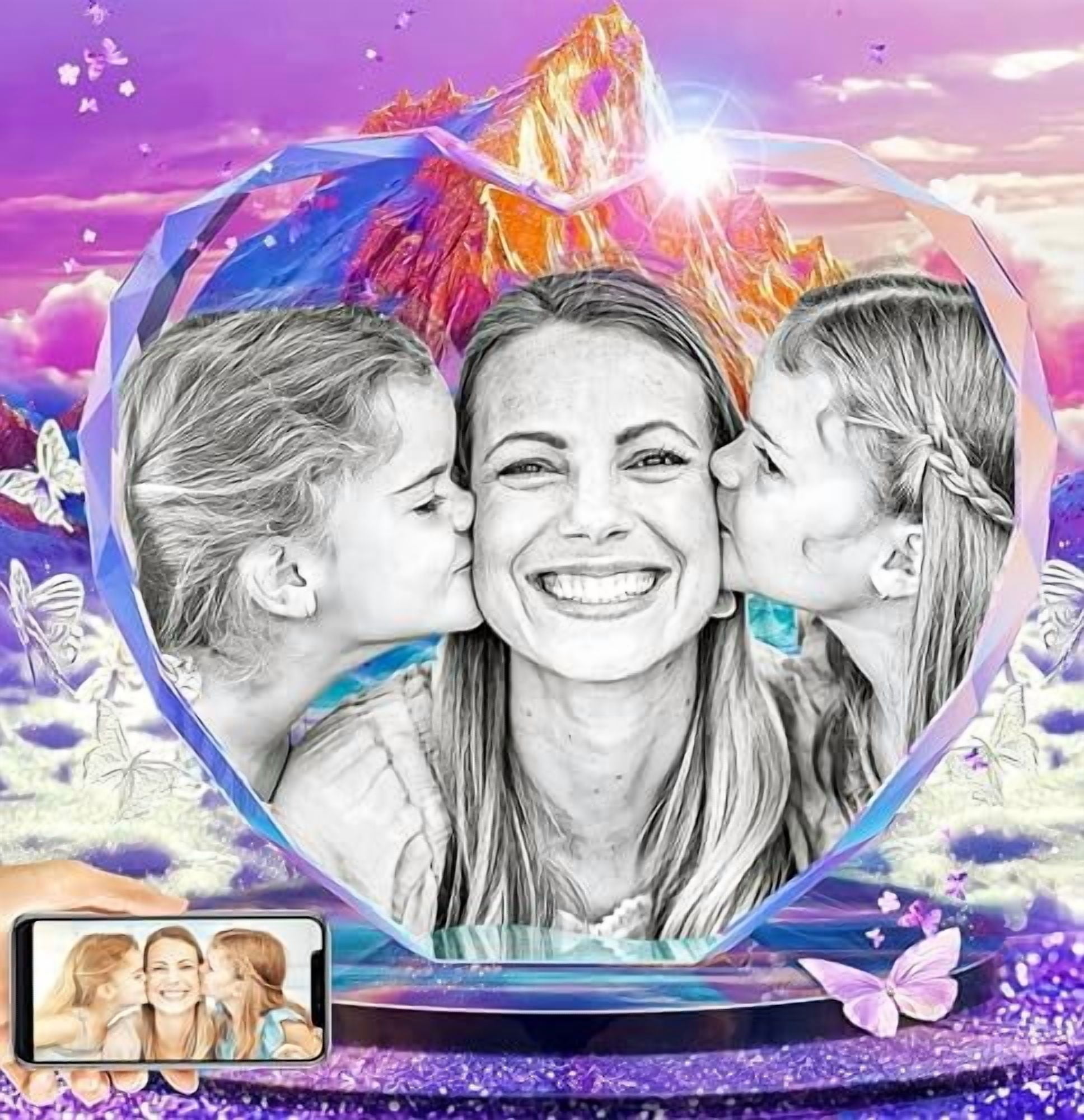 Ornalrist 3D Human Skull 3.15 In. Crystal Ball Gifts For Men Cousin, Glass Sphere Etched Anatomical Skull Model Keepsake For Surgeon Doctor Medical Students With LED Light Base