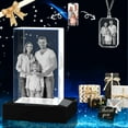 thumbnail image 1 of 3D Crystal Photo Rectangle Shape Innovation Crystal Picture Personalized Gifts with Your Photo Customized Couples Pet Gifts with Colorful Light Base for Mom, Dad, Men, Women (Large Premuim-A), 1 of 9