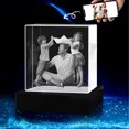 thumbnail image 1 of 3D Crystal Photo Square Shape Innovation Crystal Picture Personalized Gifts with Your Photo Customized Couples Pet Gifts with Colorful Light Base for Mom, Dad, Men, Women, Christmas (Medium), 1 of 7