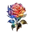 thumbnail image 1 of 3D Crystal Puzzle Rainbow Rose Wooden Jigsaw Valentine Decorations for Home Colorful Desk Decoration Valentine Gift for Her Flower Craft for Student Adults 0.14 Inch Thick Single, 1 of 6