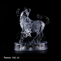 ​3D Crystal Puzzle with LED Lights - 118pc Zodiac Stars ,Challenging Adult Puzzle, Night Light & Desk Decor for Teens 14 ​​ E