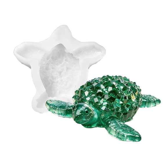 3D Crystal Sea Turtle Mold Resin Casting Kit, Premium Silicone Diamond Geom
