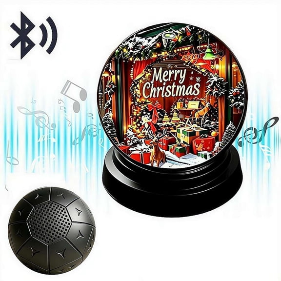 3D Crystal Sphere Video Player, 3.15" Bluetooth Memory Photo Display & Music Speaker, Digital Clock Keepsake for Anniversary Graduation Father's Day Gift
