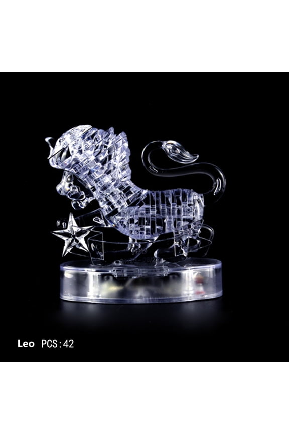 3D Crystal Zodiac Puzzle - LED Light Up Capricorn Constellation STEM Toy for Teens & Adults - Collectible Astrology Night Light for Bedroom Desk Decor & Stress Relief
