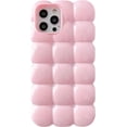 thumbnail image 1 of 3D Cube Grid Candy Color Soft Compatible with iPhone Case (Pink,iPhone 13), 1 of 7