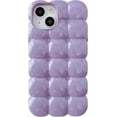 thumbnail image 1 of 3D Cube Grid Candy Color Soft Compatible with iPhone Case (Purple,iPhone 14 Pro Max), 1 of 7