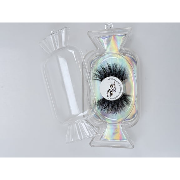 3D Curl Winged End Eye Elongated Fake Lashes Thick Handmade Natural False Eyelash Messy Cross Lash,candy shape