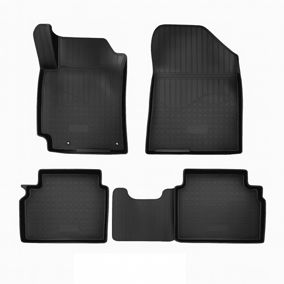 3D Custom Fit Floor Mats for 2019-2024 Kia Forte (All Trims), All-Weather Floor Liners, Full Set for 1st & 2nd Row, Black, Rubber