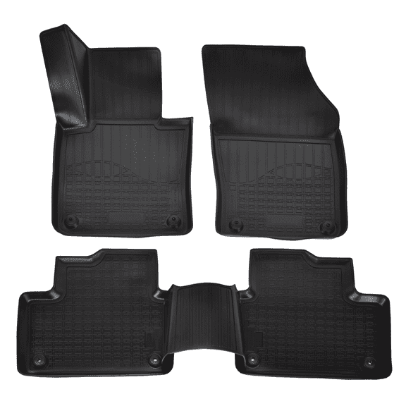 3D Custom Fit Floor Mats for 2019-2026 Volvo S60/V60 (All Trims), All-Weather Floor Liners, Full Set for 1st & 2nd Row, Black, Rubber