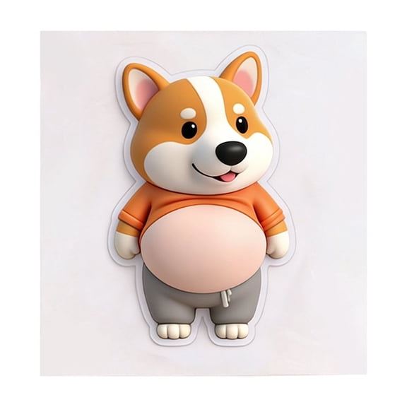 3D Cute Animal Belly Pads, for Door Stoppers and Wall Protection, Silent Shock-Absorbing Pads, Suitable for Doorknobs, Refrigerators, Cabinets, Phones, and Car/Home Decoration (1Pc_L)