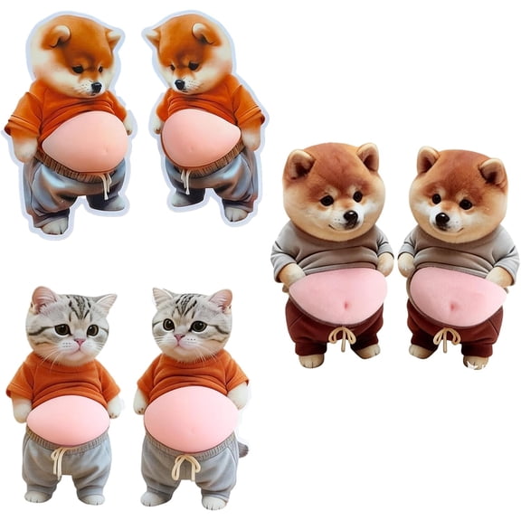 3D Cute Animal Belly Pads, Silicone Door Stoppers & Wall Protectors, Shock Absorbing for Doorknobs Cabinets