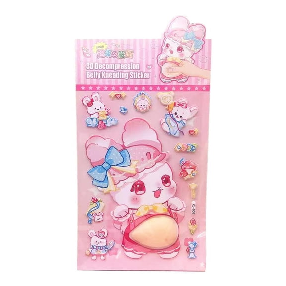 Cute 3D Stickers Soft Belly Stress Relief Toy Decoration for DOOR Phone Crafts Laptop Cartoon Case Animal Sticker