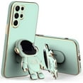 thumbnail image 1 of 3D Cute Cartoon Astronaut Folding Stand Soft Phone Case for Samsung Galaxy A70 A50 S A30 A20 A21S A11 A10 A750 A7 Back Cover, Creative Shockproof Durable Popular Bumper(Green,A10S), 1 of 8