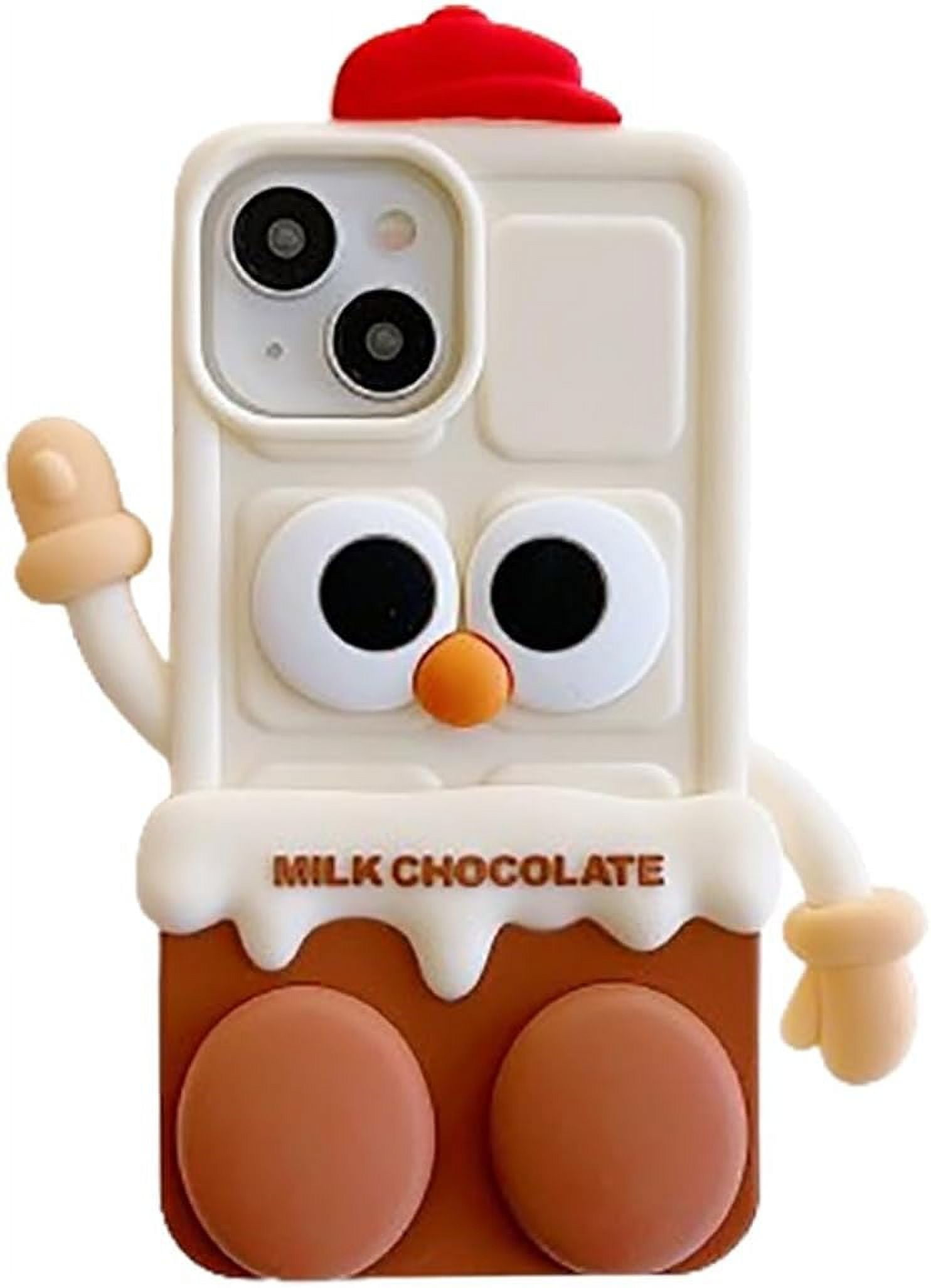 3D Cute Cartoon Kawaii Milk Chocolate Man (Legs can Be Kickstand) Kids ...