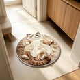 thumbnail image 1 of 3D Cute Cat Round Floor Mat, Funny Animal Print Non Slip Rug for Bedroom Entrance Home Decor, 1 of 6