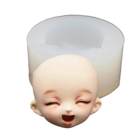 3D Cute Doll Head Face Silicone Mold Fondant Molds Sugarcraft Cake Decorating Tools Chocolate Mould Candy Clay Mould