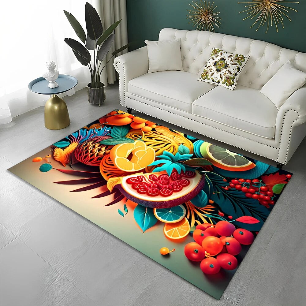 3D Cute Fruit Cartoon HD Carpet Rug for Home Living Room Bedroom Sofa ...