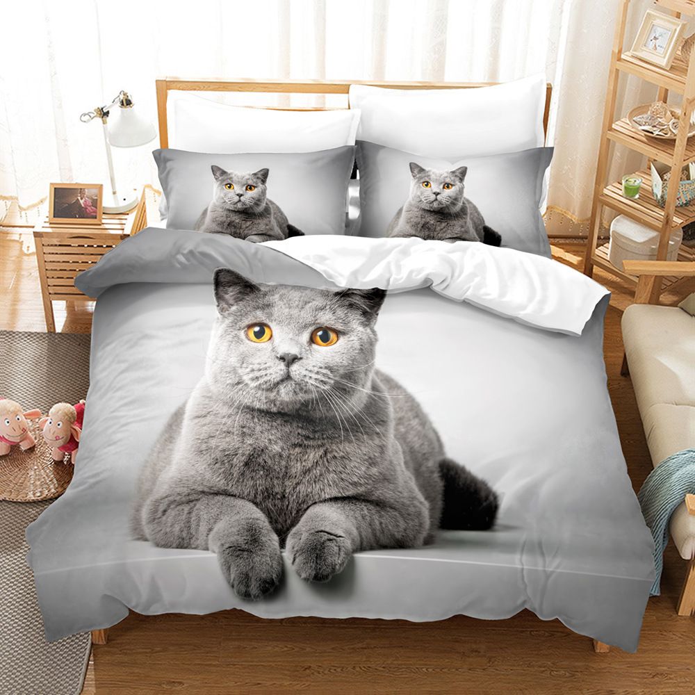 3D Cute Kitten Print Bedding Sets, Pet Cats Graphic Comforter Cover