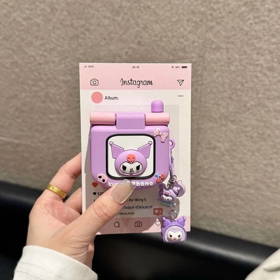 3D Cute Kuromi Earphone Case For Airpods 1 2 3 4 Pro 2 Wireless Bluetooth Headset Protective Soft Cover With Pendant