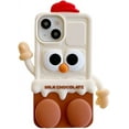 thumbnail image 1 of 3D Cute Milk Chocolate Man Soft Case for iPhone 11,Cartoon Kawaii Milk Chocolate Man (Legs can Be Kickstand) Kids Teens Girls Women Character Soft Silicone Case for iPhone 11 6.1 inch, 1 of 14