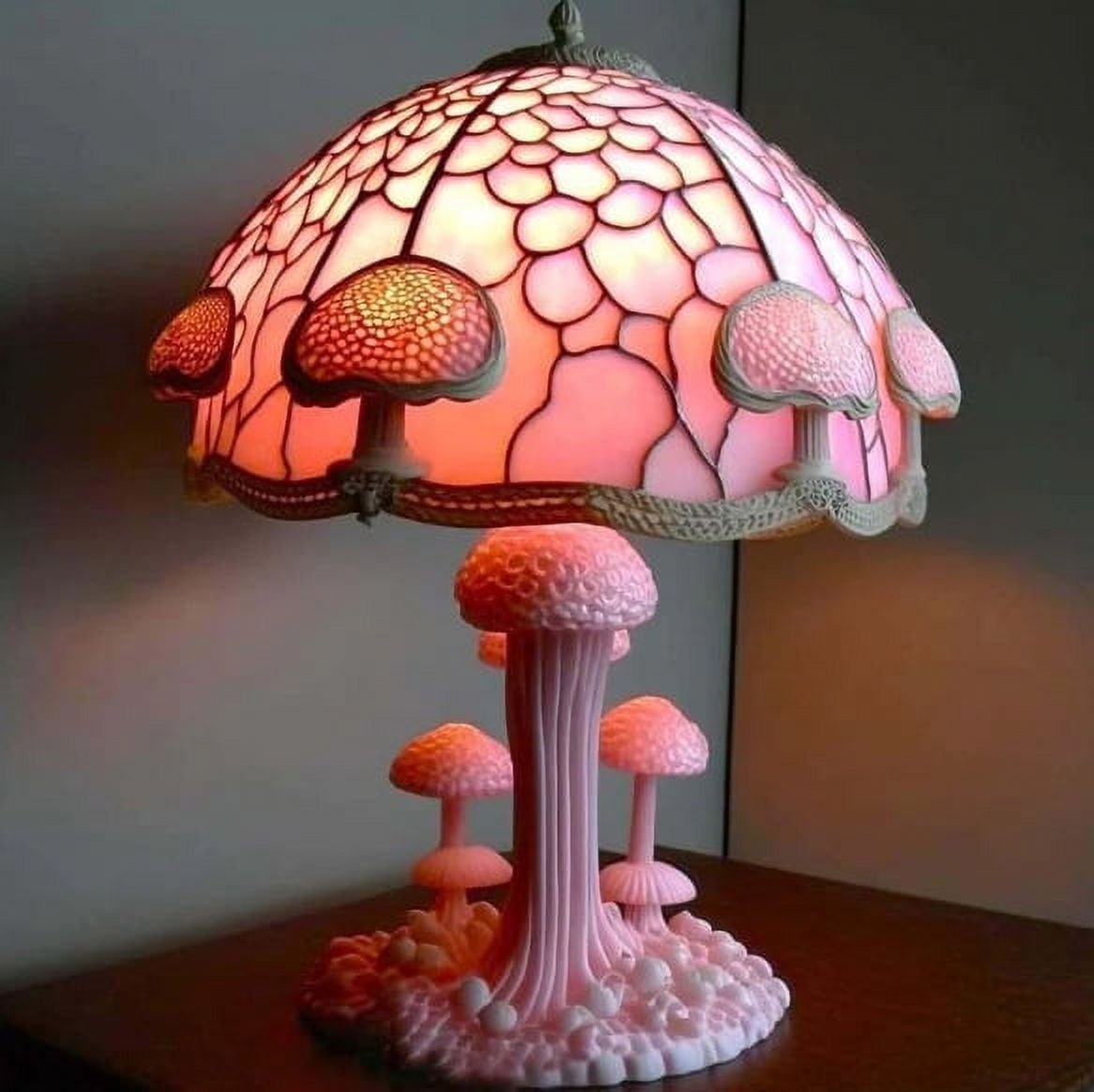 3D Cute Mushroom Lamp, Resin Tabletop LED Night Light, Mushroom for Living Room, Bedroom, Dormitory