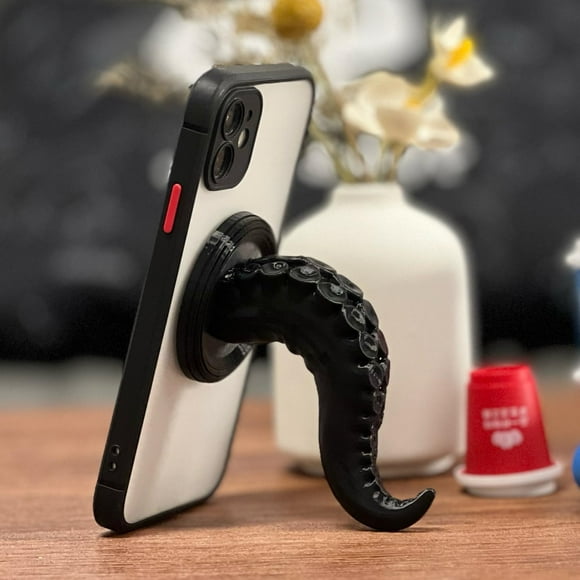 3D Cute Octopus Leg Design Phone Magnetic Stand Hook Funny Cool Novelty Adjustable Portable 360 Degree Rotation Mini Mount Holder Kickstand Creative Tripod