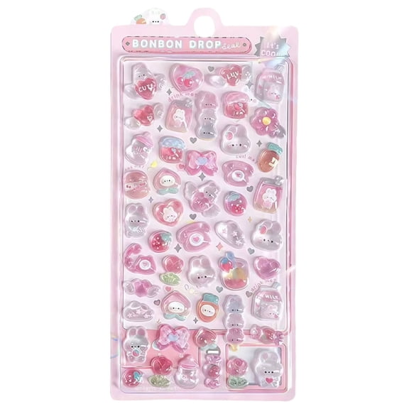 3D Cute Puffy Stickers,Kawaii Jelly Stickers,Mini Kawaii Resin Decorative Stickers,Bonbon Drop Stickers,Resin Decorative Stickers for Scrapbooking,Journals,Planners,Aesthetic Laptop & Phone Decor