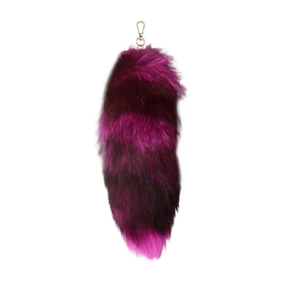 3D Cute Tail Keychain Pendant Stylish Key Ring Holder with Pompoms Fashionable Hairy Animal Accessory for and Handbag