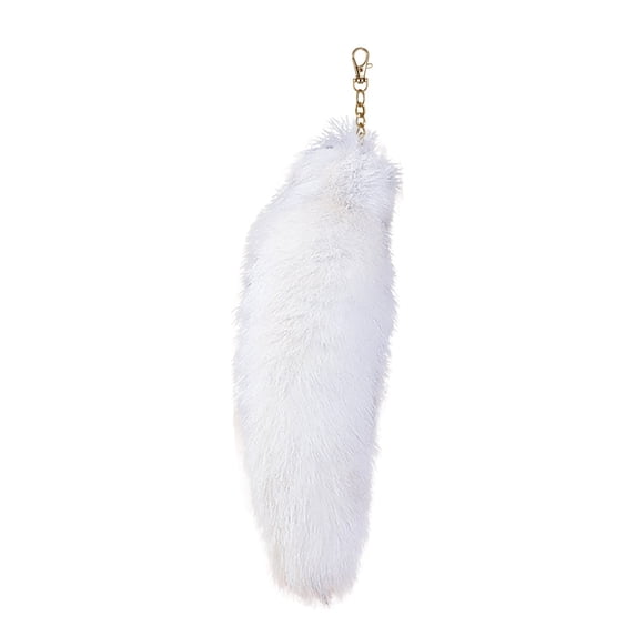 3D Cute Tail Keychain Pendant Women Key Ring Holder Pompoms Key Chains Fashionable Hairy Tail Animal Tail Keychain Tails For Handbag Accessory