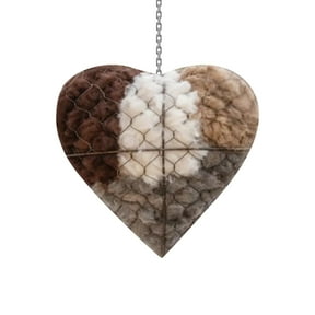 3D DIY Heart Shaped Bird Nest Craft Kit Hand Woven Fiber Art for Garden Small Bird Decor