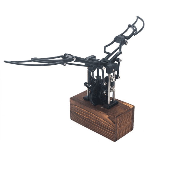 3D DIY Mechanical Metal Bird Model Kit, Dynamic Flapping Wing Gear Transmission Sculpture with Wooden Base, Assembly Display Collectible(Set 4)