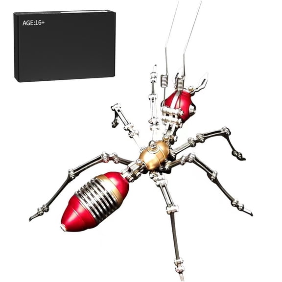 3D DIY Metal Ant Assembly Kit, Mechanical Insect Model with Movable Joints, Industrial Desk Display Collectible Gift