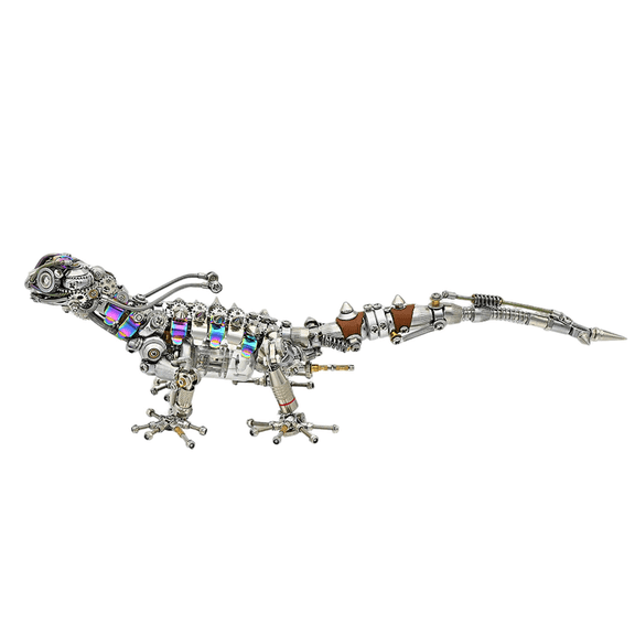 3D DIY Metal Lizard Model Kit, 1100PCS Cyberpunk Steampunk Mechanical Lizard Model , LED Articulated Sculpture Creative Trendy Display Gift for Adults